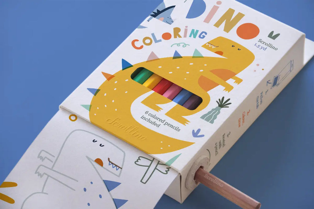 Coloring Book with Dinosaurs - Scrollino DINO Coloring