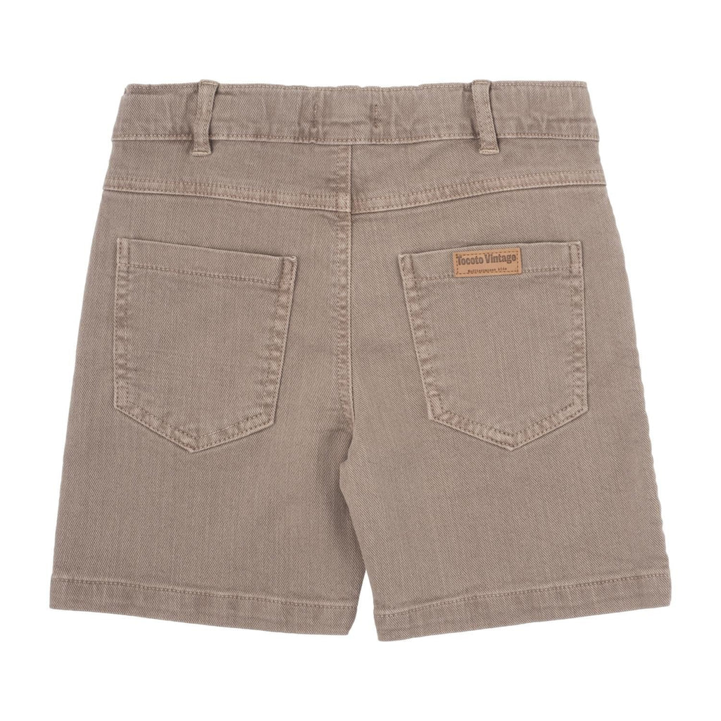 Colored Denim Shorts in Brown