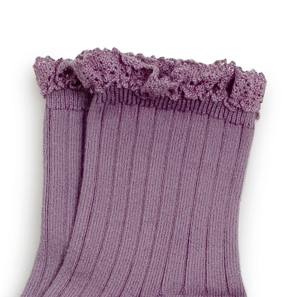 Lili - Lace-Trim Ankle-Socks, Glycine du Japan
