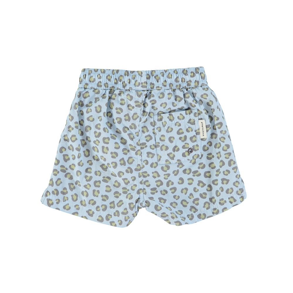 Swim Shorts in Light Blue w/Animal print