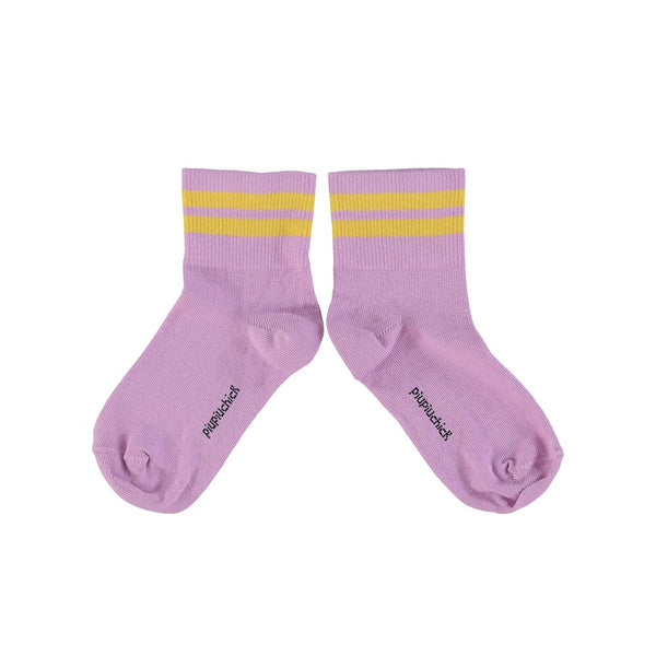Socks in Lavender w/Yellow Stripes