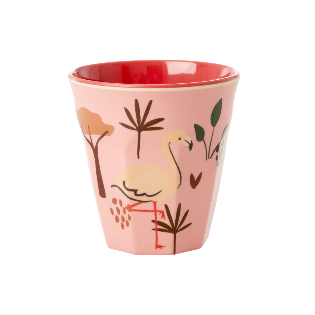 Small Cup Pink Jungle Animals Print