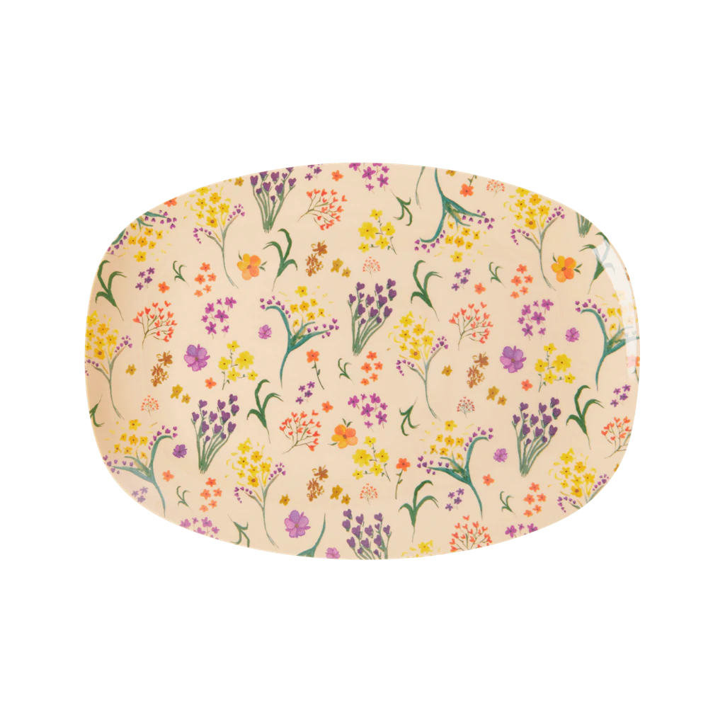 Small Rectangular Plate in Wild Flower Print