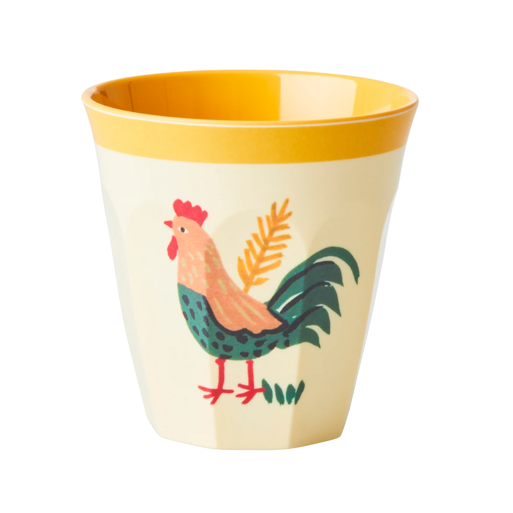 Cup in Blue Farm Print - Hen