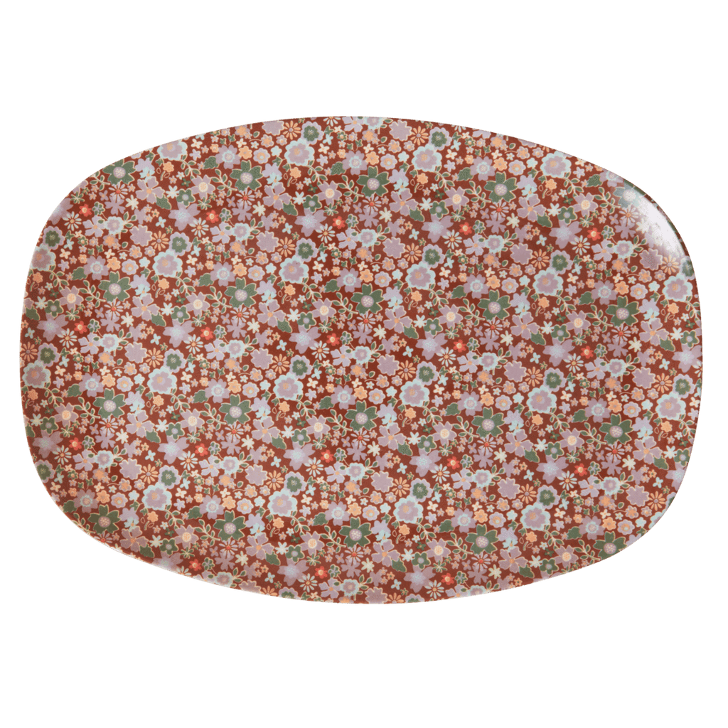 Rectangular Plate in Fall Floral Print