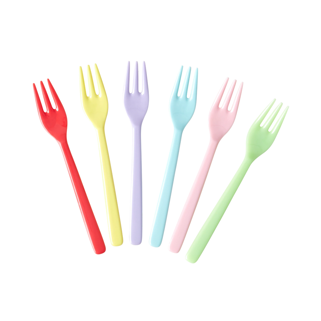RICE,6 Forks in Assorted 'Yippie Yippie Yeah' Colors,CouCou,Kitchenware