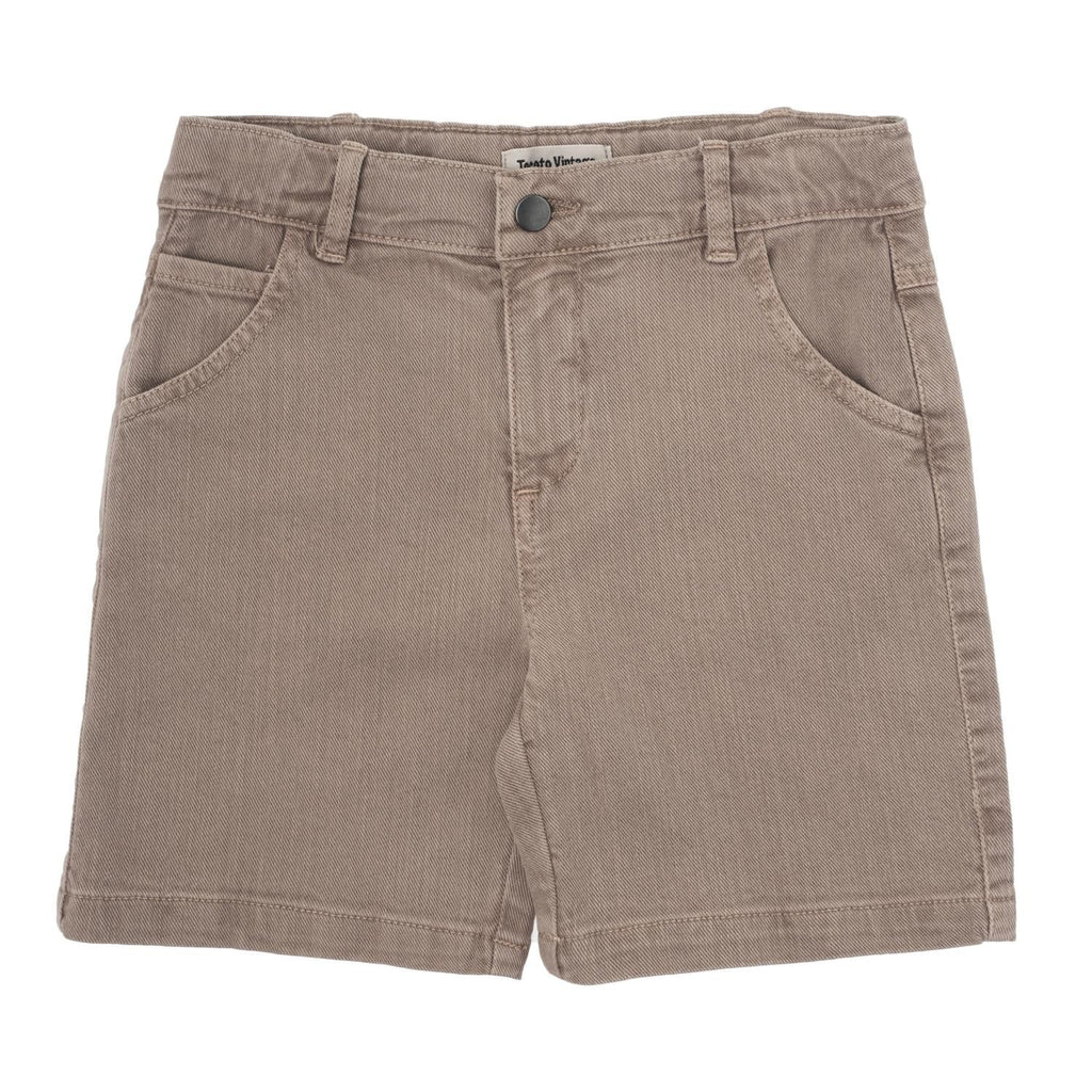 Colored Denim Shorts in Brown