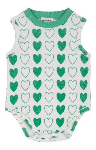 Orso Bodysuit in Green Hearts