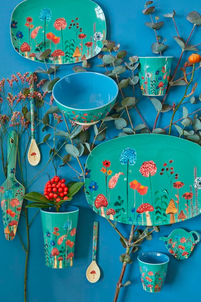 Cup in Winter Flower Collage Print
