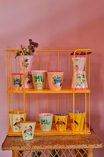 Cup in Pink Farm Print - Horse/Yellow