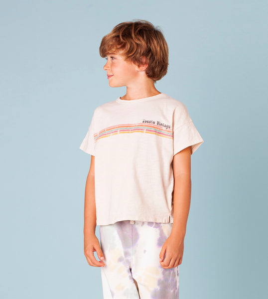 Tocotó Vintage "Lines" T-Shirt in Off-White