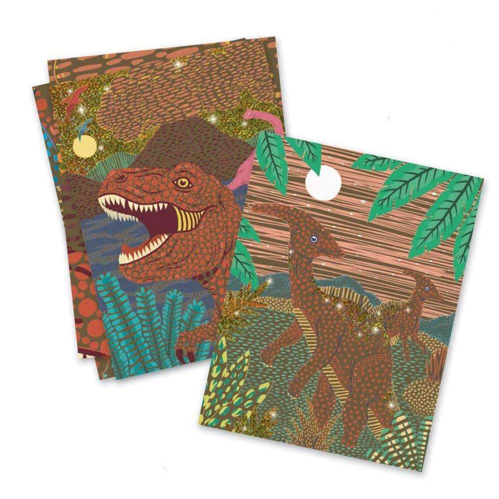 Djeco,Dinosaurs Scratch Cards,CouCou,Arts & Crafts