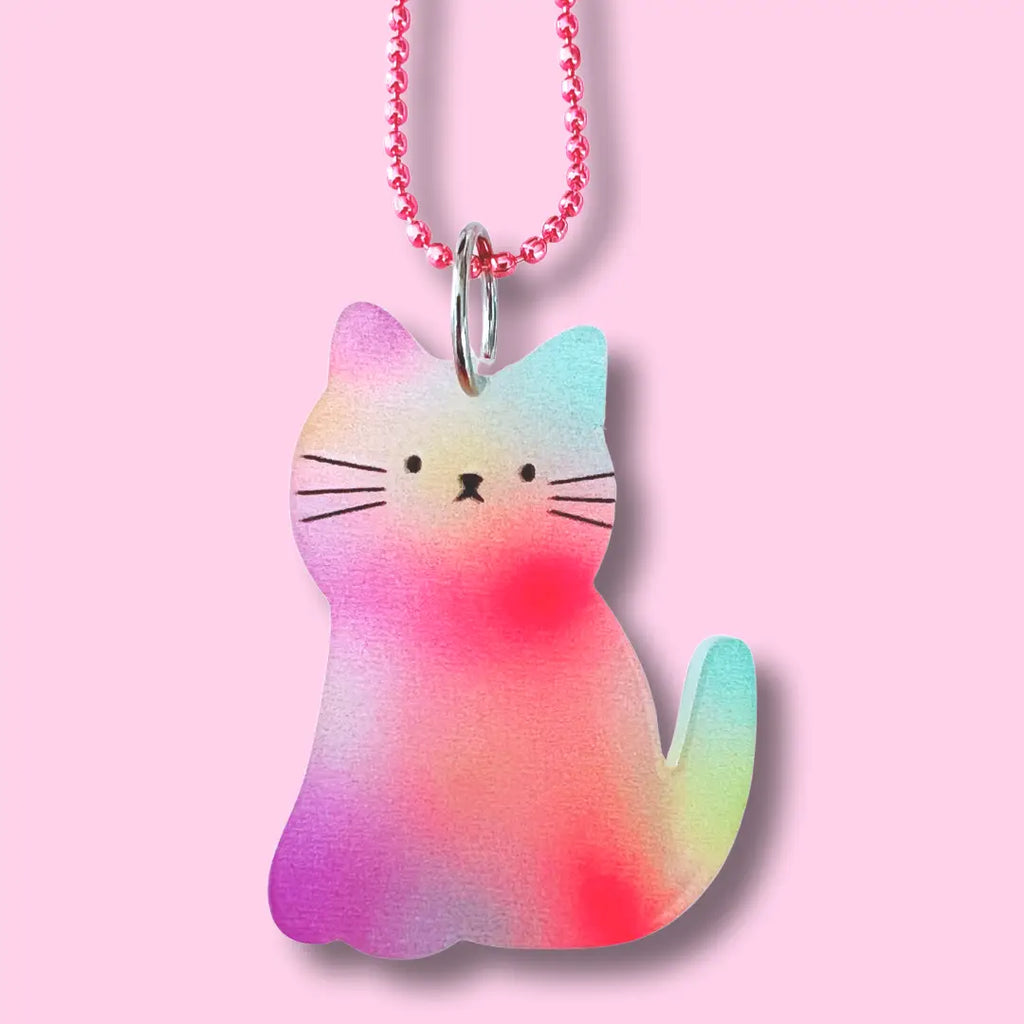 Acrylic Rainbow Cat Necklace