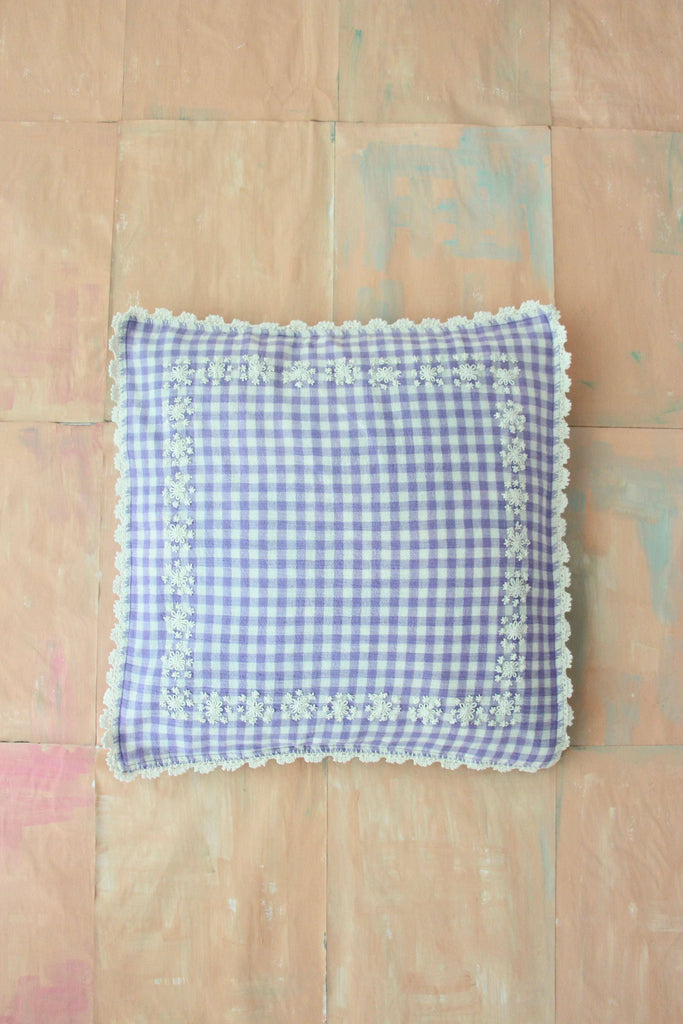 Bonjour Diary,Cushion Cover in Vichy Lilac,CouCou,Home/Decor