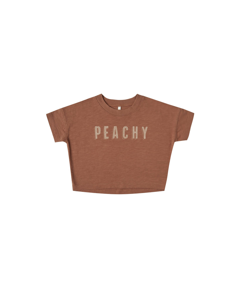 Rylee + Cru,Peachy Boxy Tee - Amber,CouCou,Girl Clothes