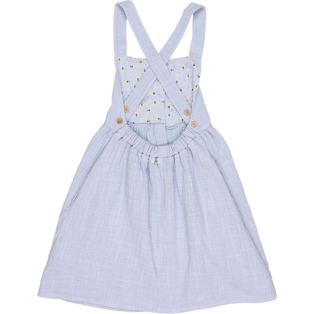 Búho,Double Gauze Dungaree Dress in Añil,CouCou,Girl Clothes