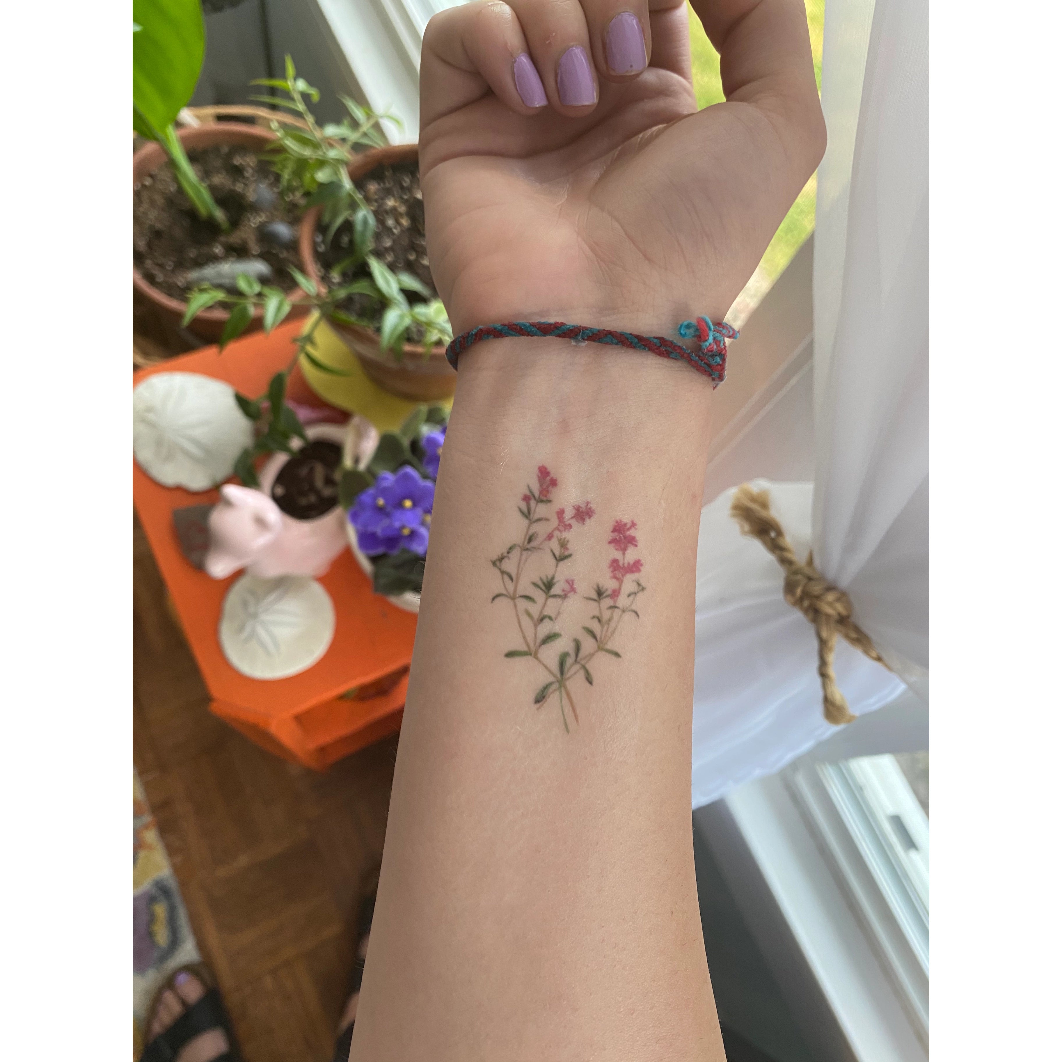 Wildflower Temporary Tattoo / Floral Tattoo / Small Flower Tattoo