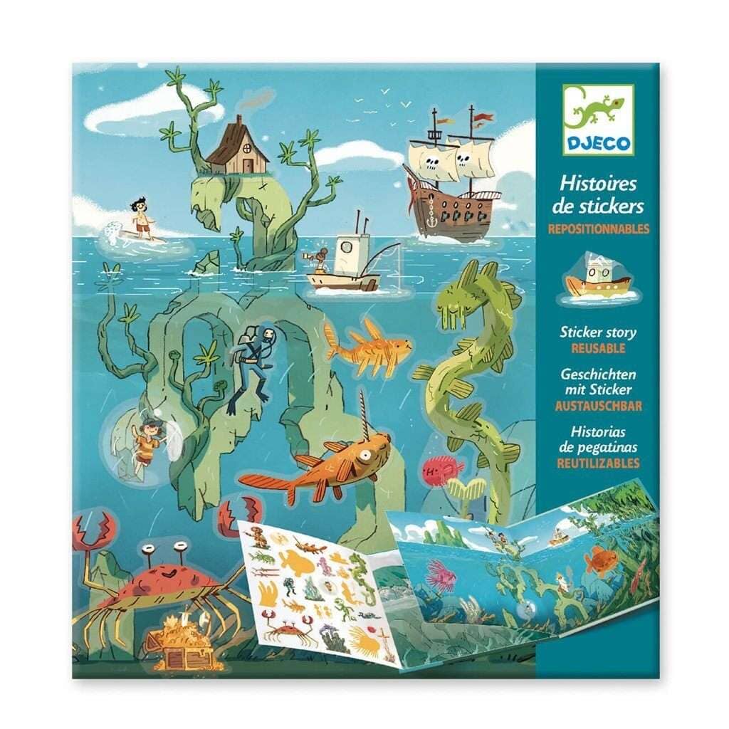 Djeco,Sticker Stories Adventures at Sea,CouCou,Arts & Crafts