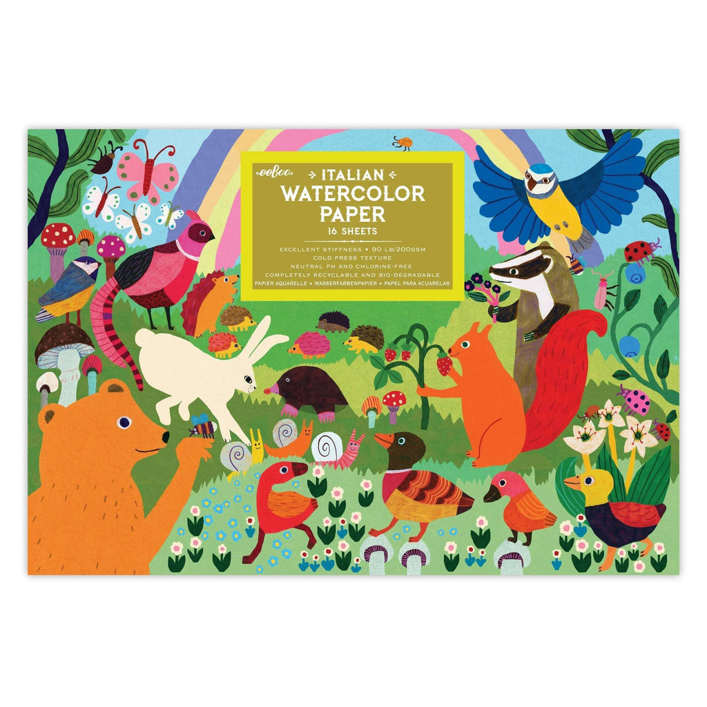 eeBoo,Woodland Rainbow Watercolor Pad,CouCou,Arts & Crafts
