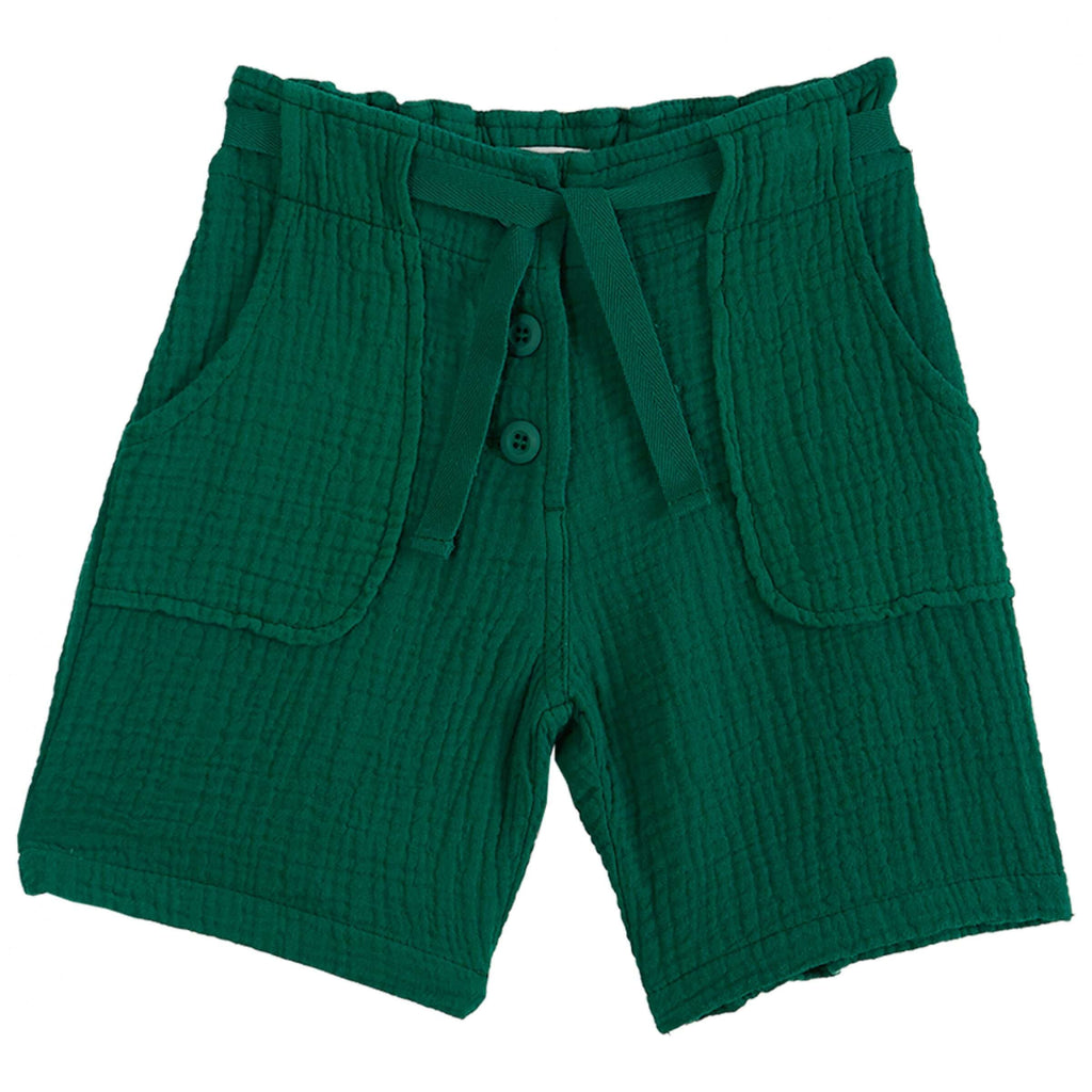 Emile et Ida,Gauze Shorts in Green,CouCou,Boy Clothes