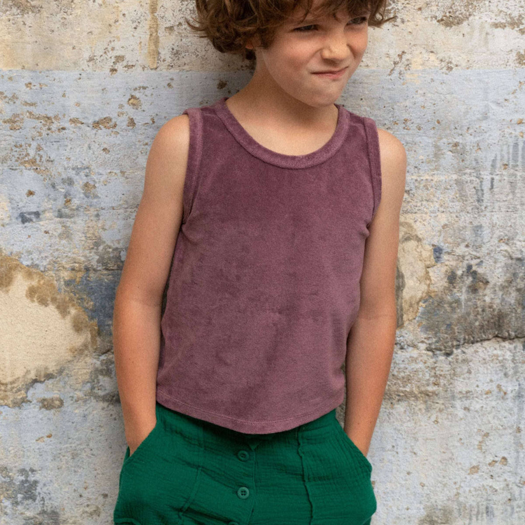 Emile et Ida,Gauze Shorts in Green,CouCou,Boy Clothes