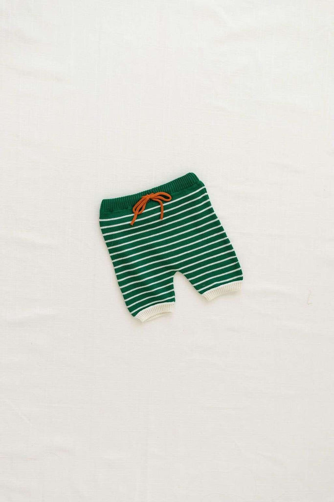 Fin & Vince,Zion Knit Shorties in Emerald,CouCou,Boy Clothes