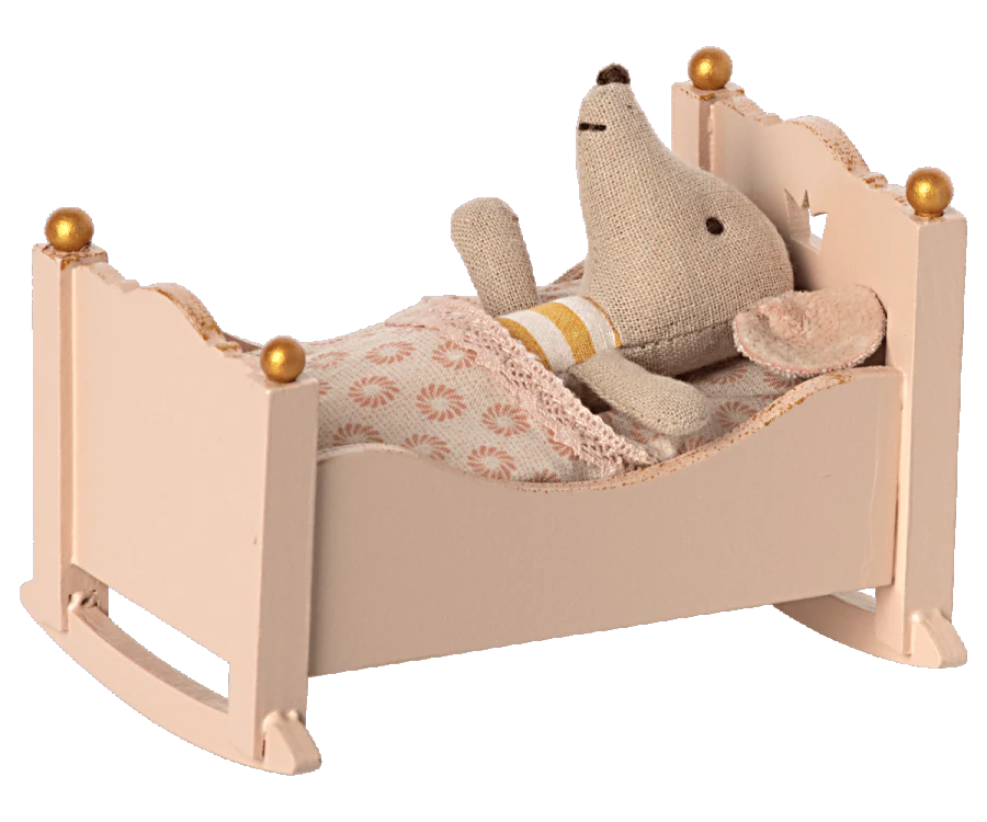 Maileg,Baby Mouse Cradle in Rose,CouCou,Toy
