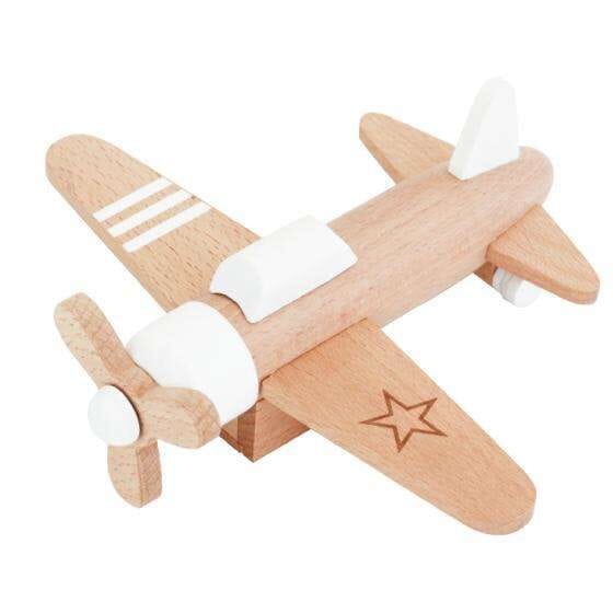 kiko+ & gg*,Hikoki Wooden Propeller Plane - White,CouCou,Toy