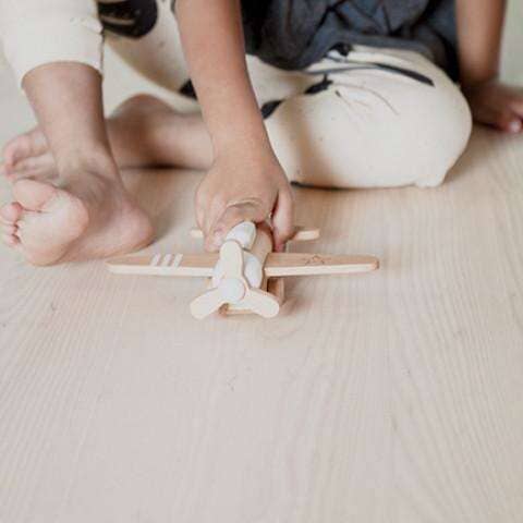 kiko+ & gg*,Hikoki Wooden Propeller Plane - White,CouCou,Toy