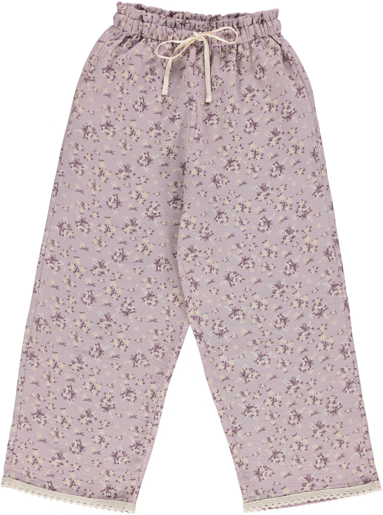Claudia Flower Pants in Lilac