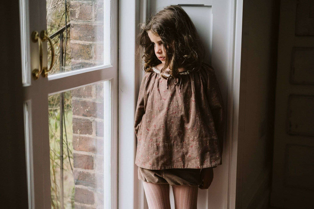 little cotton clothes,Olive Blouse in Rose Floral,CouCou,Girl Clothes