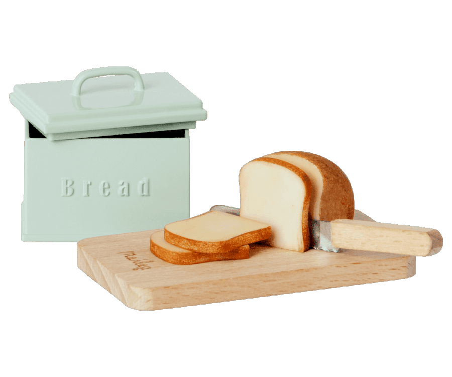 Maileg,Miniature Bread Box w/ Cutting Board and Knife,CouCou,Toy