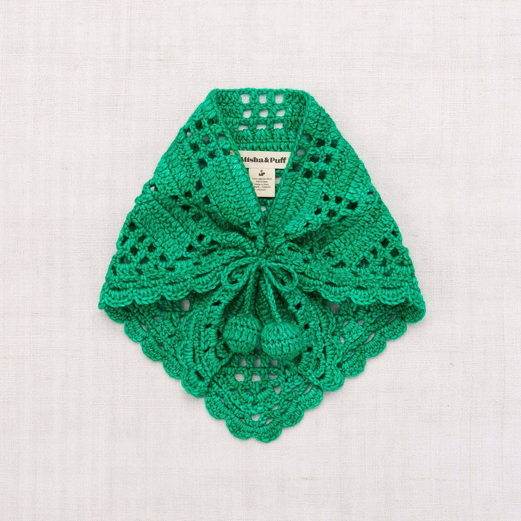 Misha & Puff,Crochet Kerchief in Emerald,CouCou,Accesories