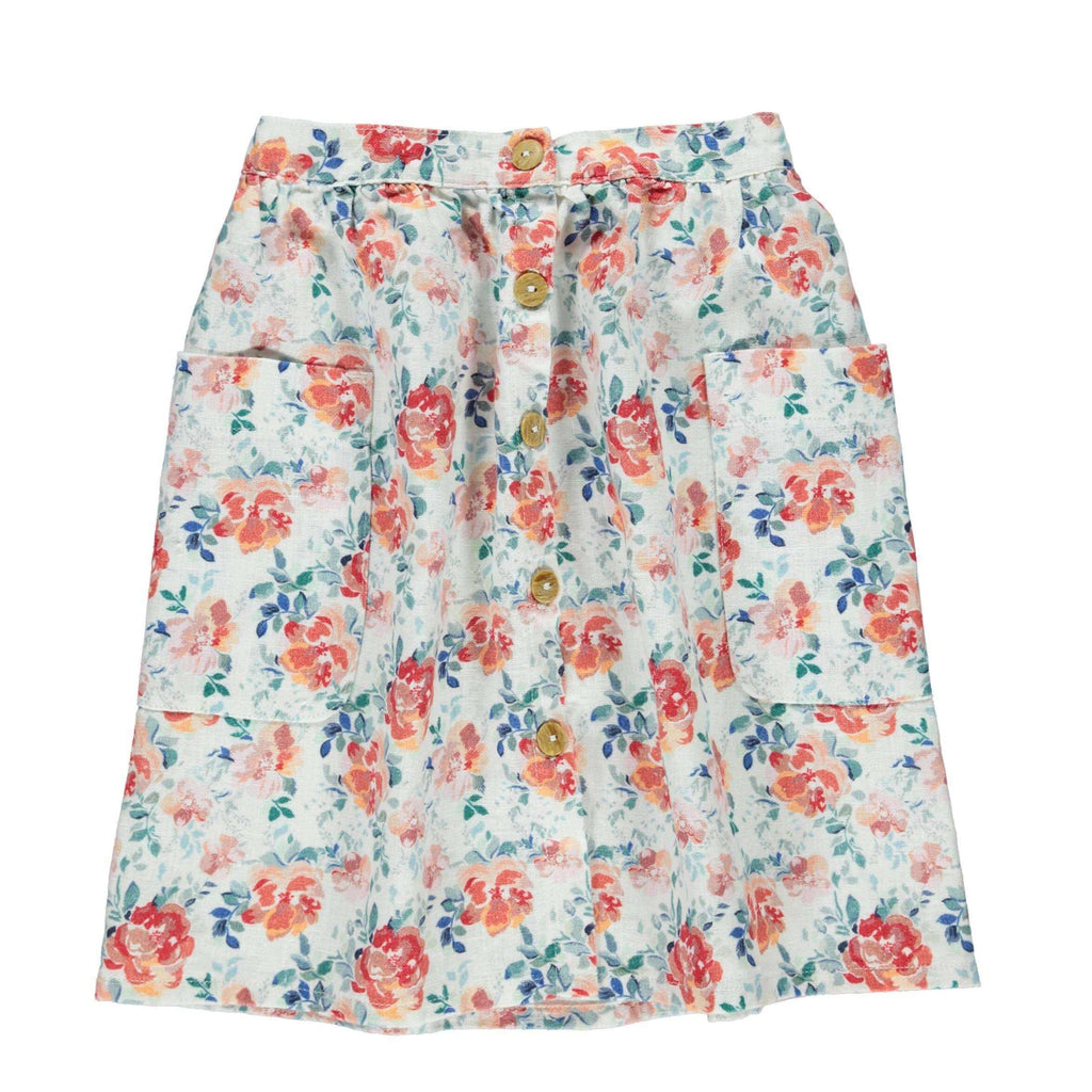 piupiu chick,Long  Skirt with Floral Pattern,CouCou,Girl Clothes
