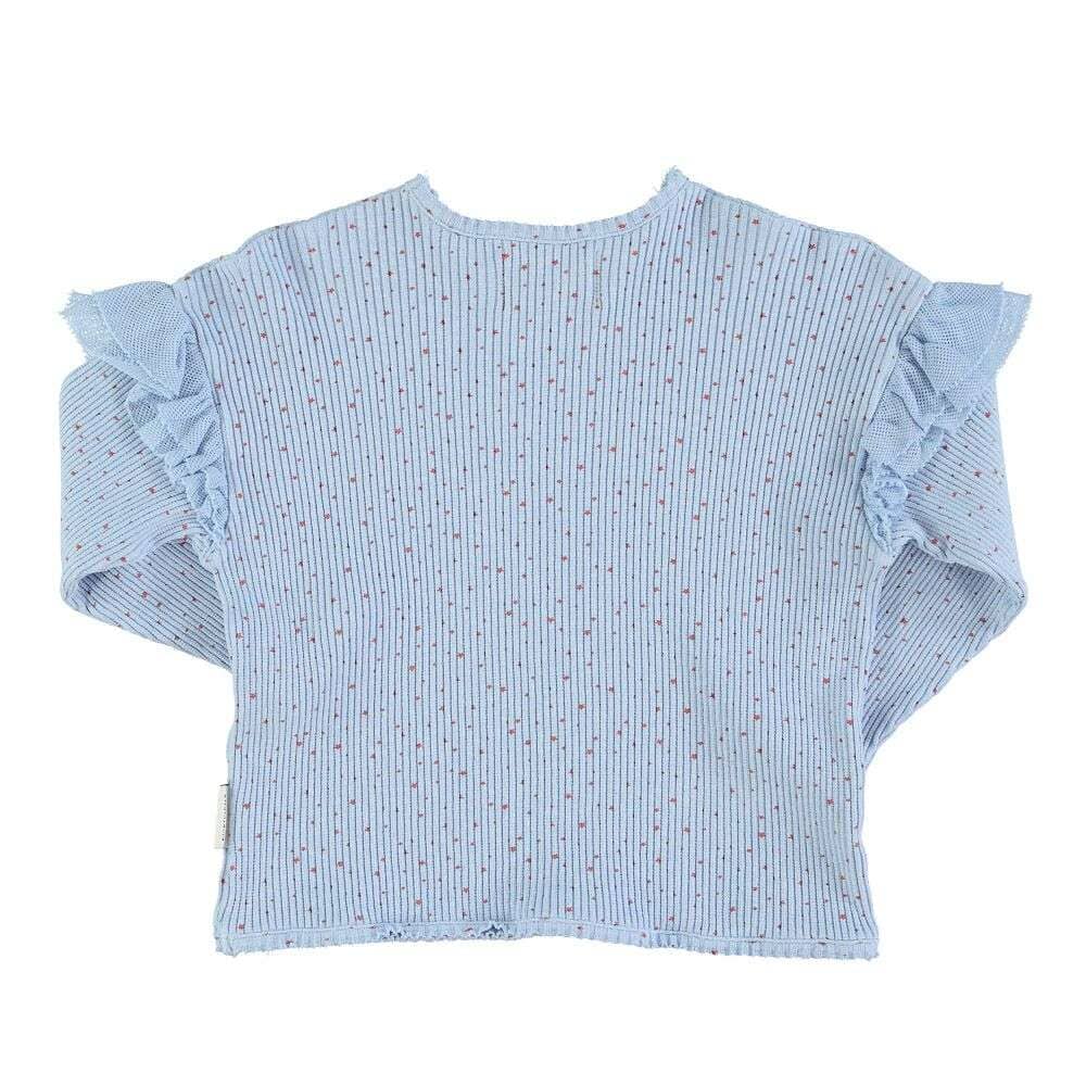 piupiuchick, L/S Tee w/ Frills in Light Blue and Stars – CouCou
