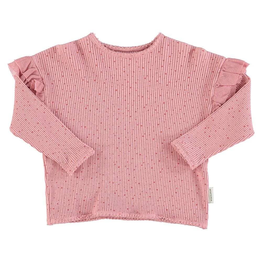 piupiuchick,L/S Tee w/ Frills in Pink and Stars,CouCou,Girl Clothes