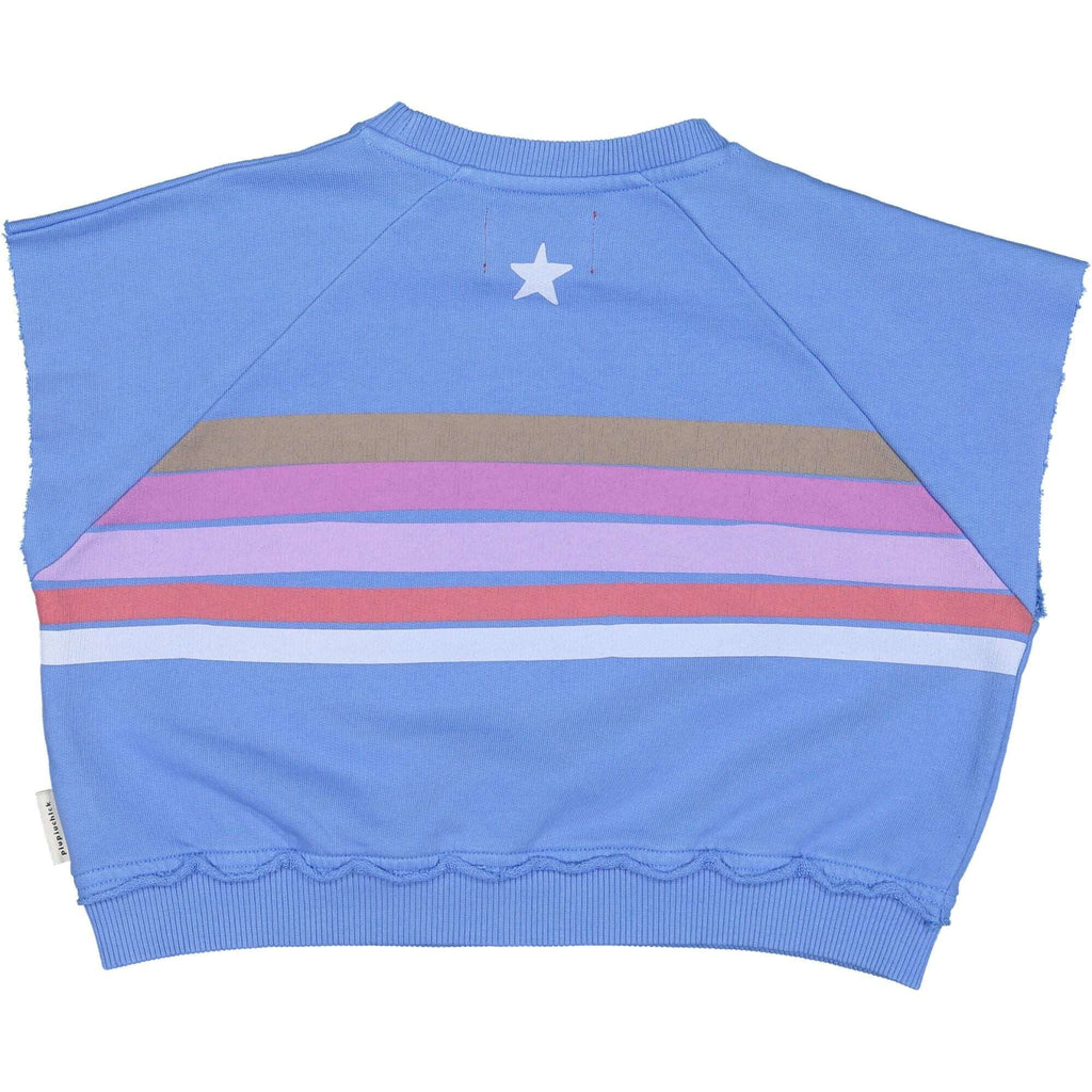 piupiuchick,Sleeveless Sweatshirt in Blue w/ "Garage Band" Print,CouCou,Boy Clothes