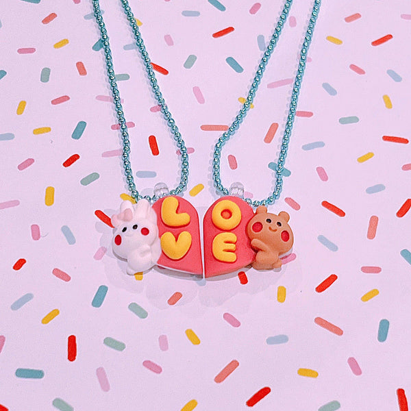 Pop Cutie,LOVE BFF Necklace Set 0f 2 - Valentines,CouCou,Girl Accessories & Jewellery