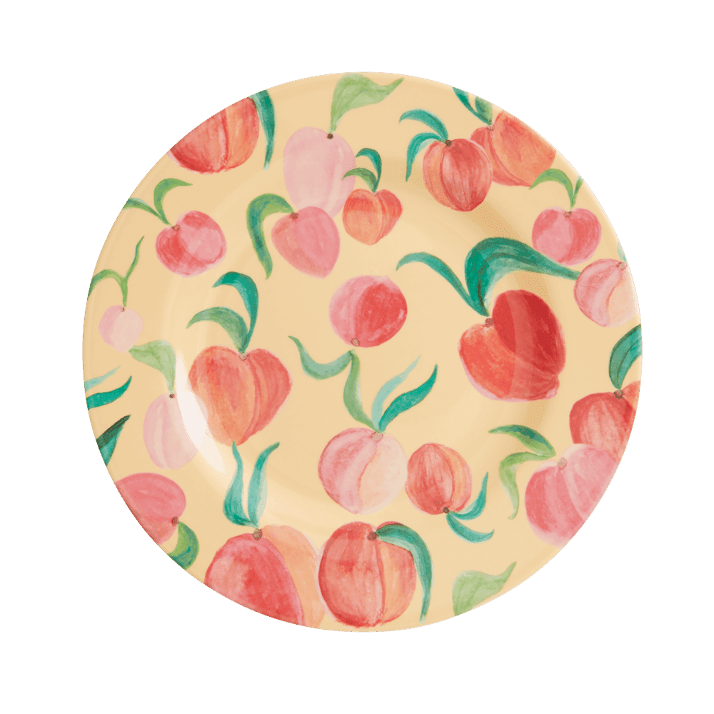 RICE,Kids Melamine Lunch Plate with Peach Print,CouCou,Kitchenware