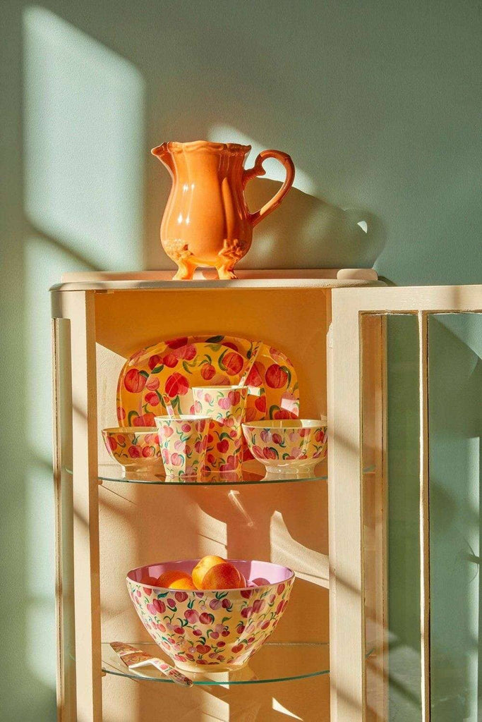 RICE,Kids Melamine Lunch Plate with Peach Print,CouCou,Kitchenware