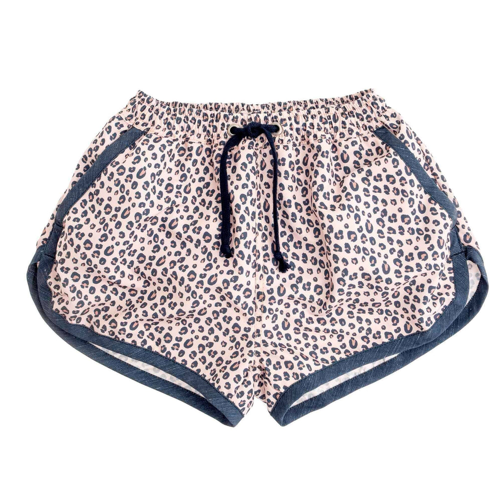 Tocoto Vintage,Animal Print Swim Shorts in Brown,CouCou,Boy Swimwear