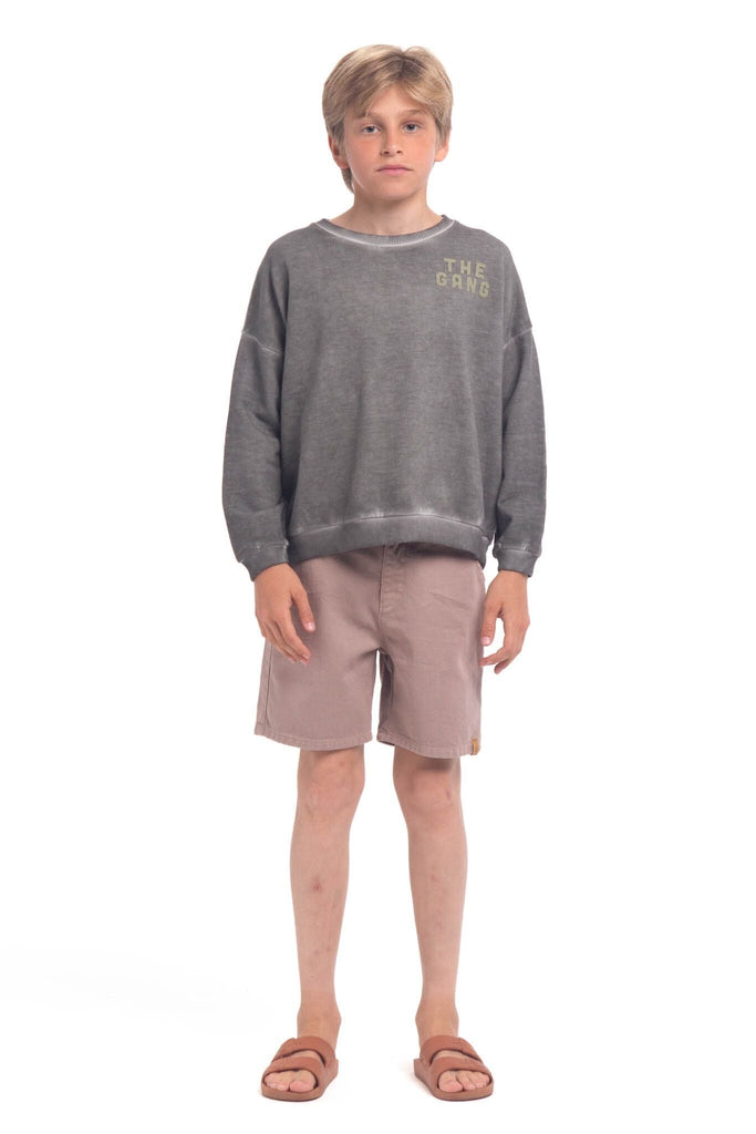 Boy Shorts in Taupe Canvas